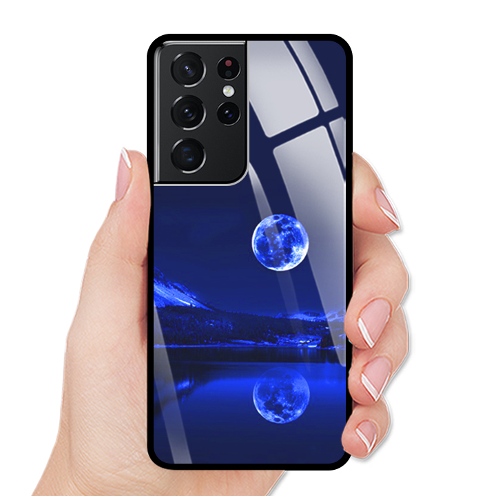 Ốp Lưng Kính Cường Lực Cho Điện Thoại SAMSUNG GALAXY S21 ULTRA - 0269 MOON02 - Hàng Chính Hãng