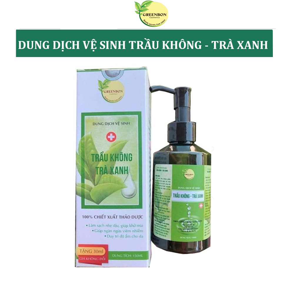 Dung dịch vệ sinh nữ tinh chất trầu không trà xanh GREENBON 150ml,làm sạch dịu nhẹ, cân bằng pH