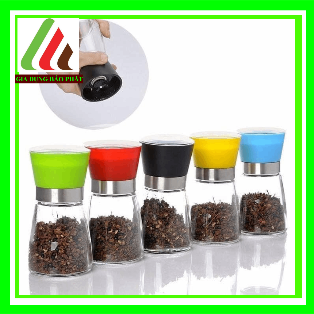 Dụng cụ xay tiêu, xay hạt khô đa năng bằng thủy tinh mini cầm tay thiết kế tiện dụng