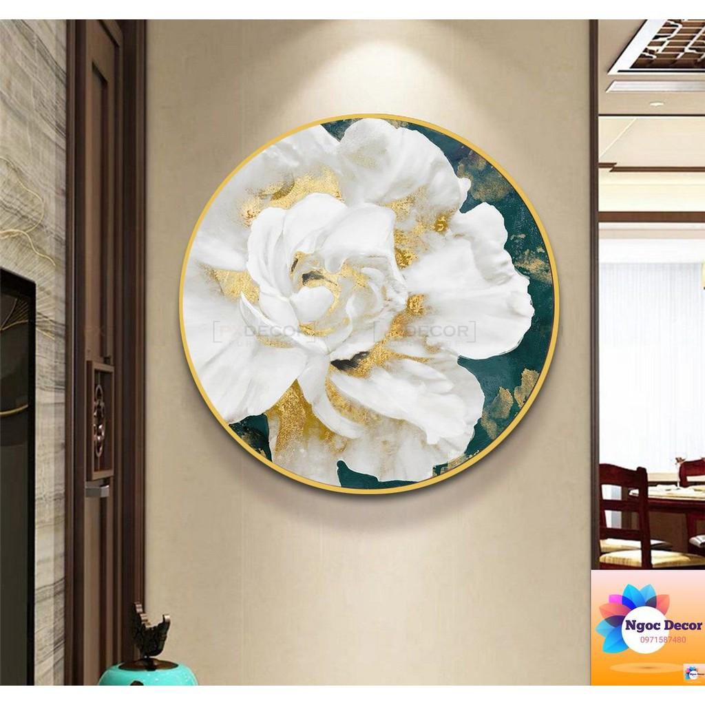 10 mẫu tranh hoa, tranh tròn tráng gương decor trang trí phòng