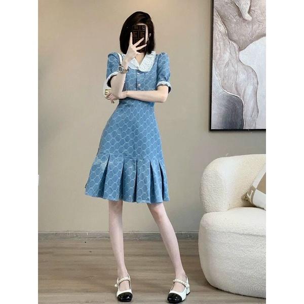 ĐẦM JEAN CỔ REN CAO CẤP