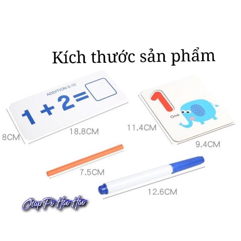 ĐỒ CHƠI TOÁN HỌC - BỘ THẺ HỌC SỐ ĐẾM/PHÉP TÍNH KÈM QUE TÍNH CHO BÉ