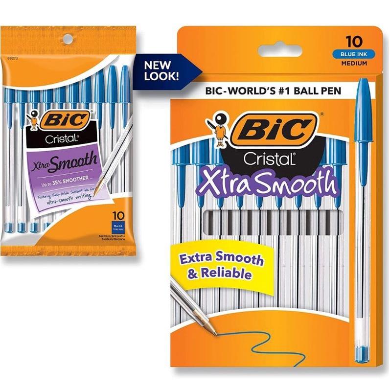 Combo 10-20-30 cây Bút bi Bút Bic xanh giá sỉ - Bic Cristal Xtra Smooth Ball Point Pen, cỡ ngòi 1.0 mm