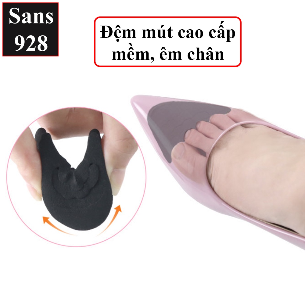 Miếng lót mũi giày cao gót Sans928 đệm lot giầy độn su non chống rộng trơn trượt nứt da đau giảm size êm chân
