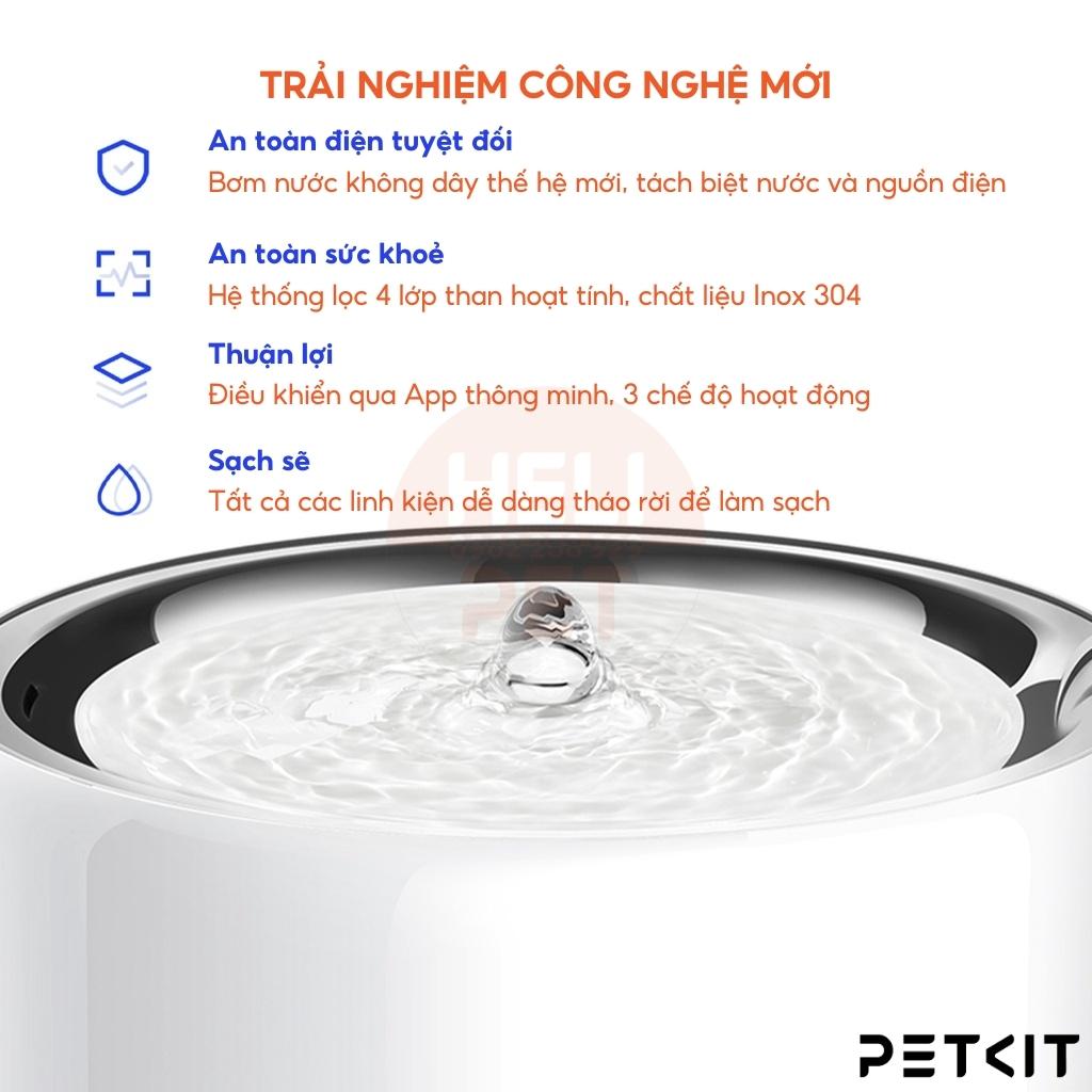 Máy lọc nước cho mèo PETKIT Eversweet 6 chất liệu Inox 304 và nhựa ABS sử dụng bơm không dây thế hệ 6 - HeLiPet