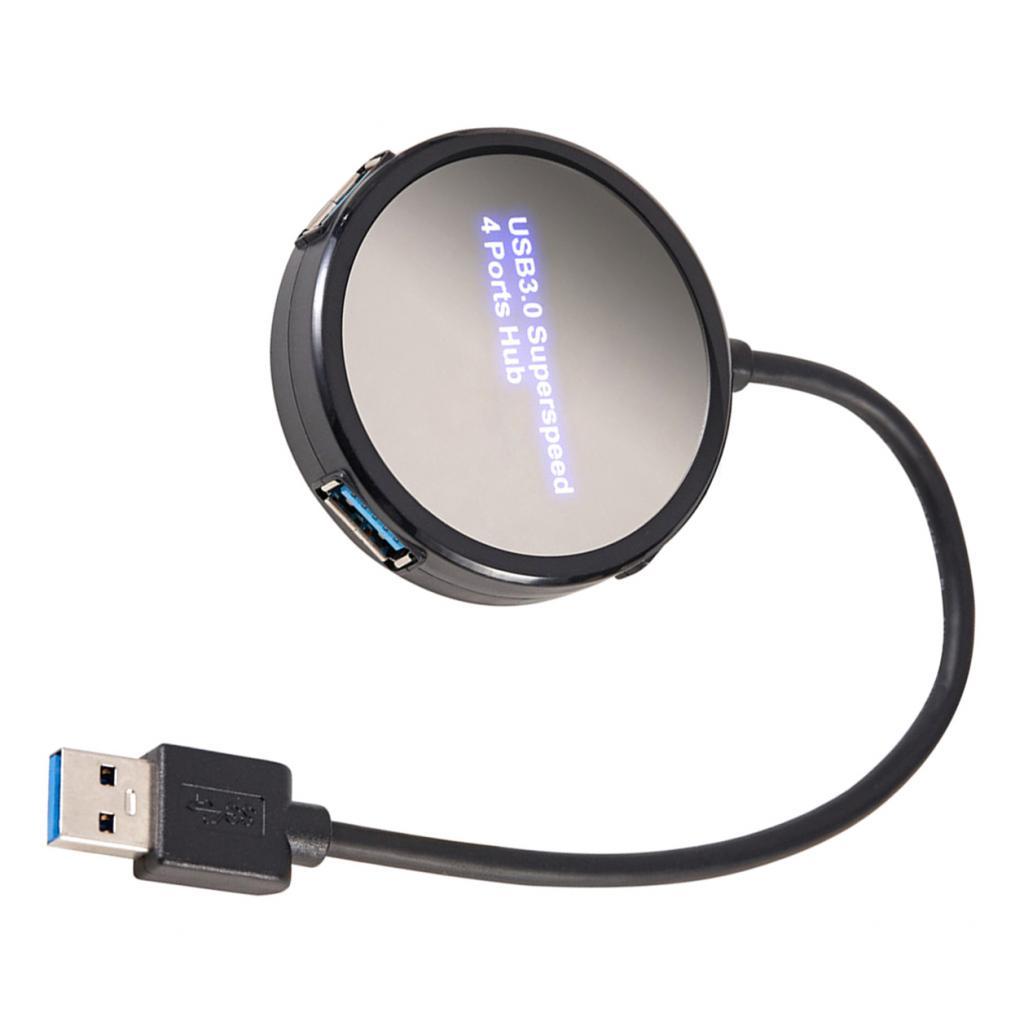 USB 3.0 4 Ports Hub Power Splitter Universal Round USB Station Adapter