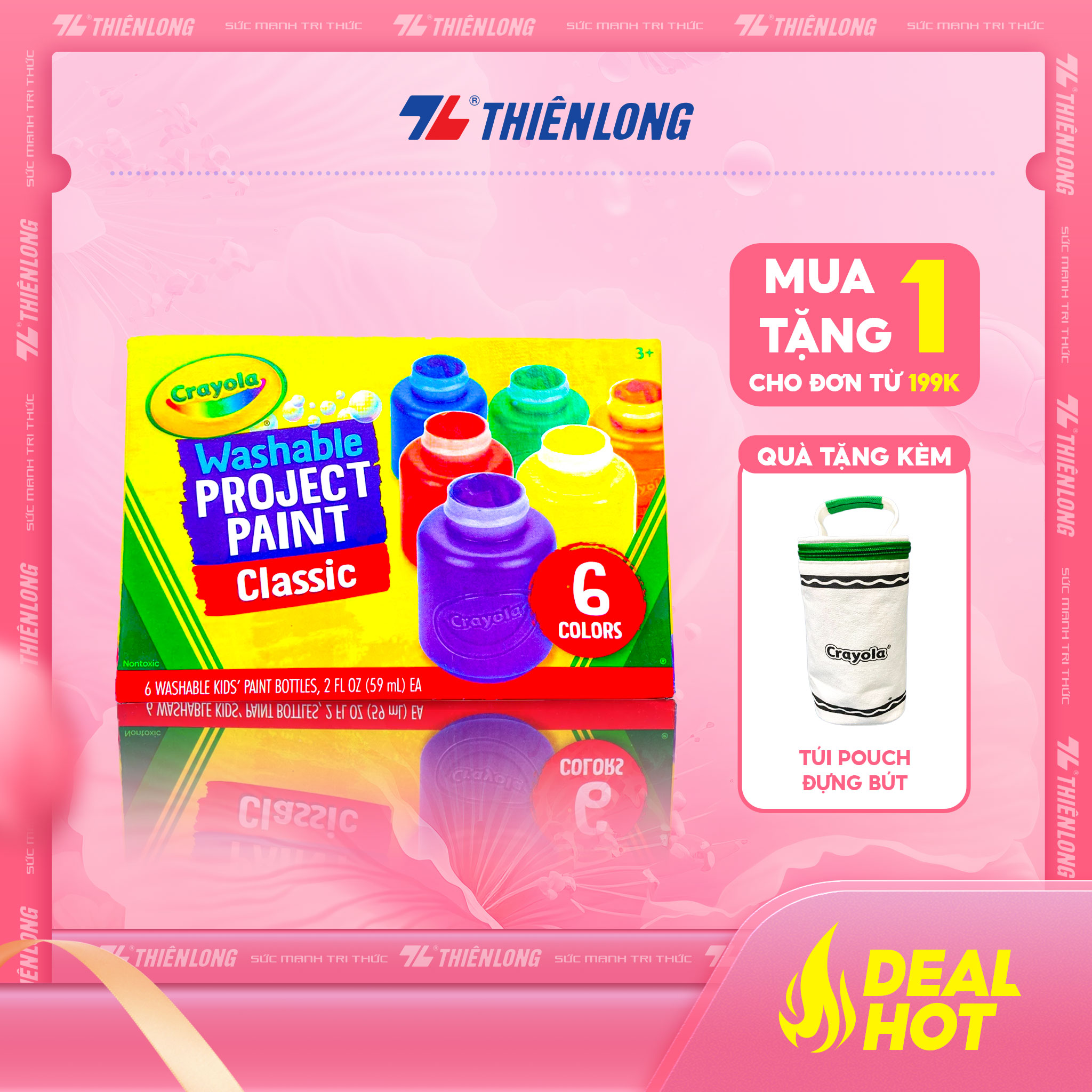 Bộ 6 màu nước - có thể rửa được Crayola Washable Kid's Paint