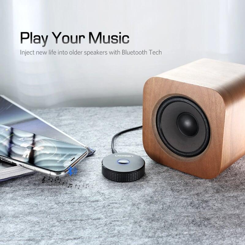 Ugreen UG40968CM127TK BT 4.2 màu Đen Bộ nhận âm thanh Bluetooth trên xe hơi hỗ trợ APTX - HÀNG CHÍNH HÃNG