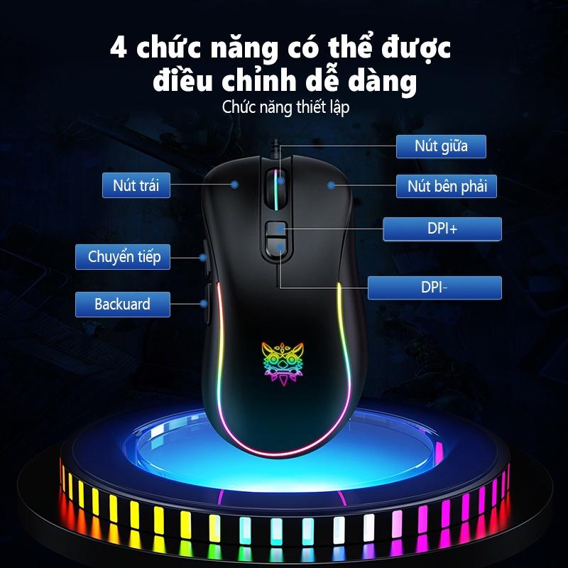 Chuột chơi game có dây ONIKUMA CW907 màu đen với đèn RGB [Hàng chính hãng]