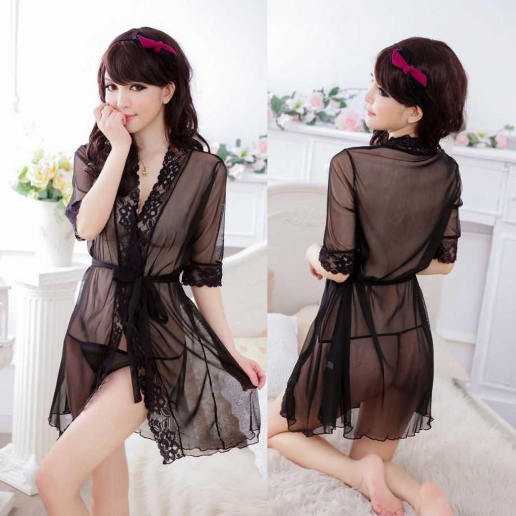 Áo choàng ngủ ren quyến rũ