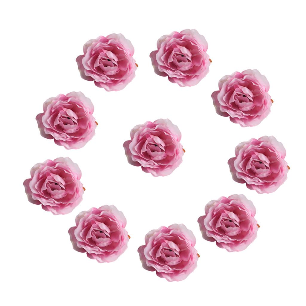 50pcs Artificial Silk Rose Flower Head DIY Wedding Party Decor Pink