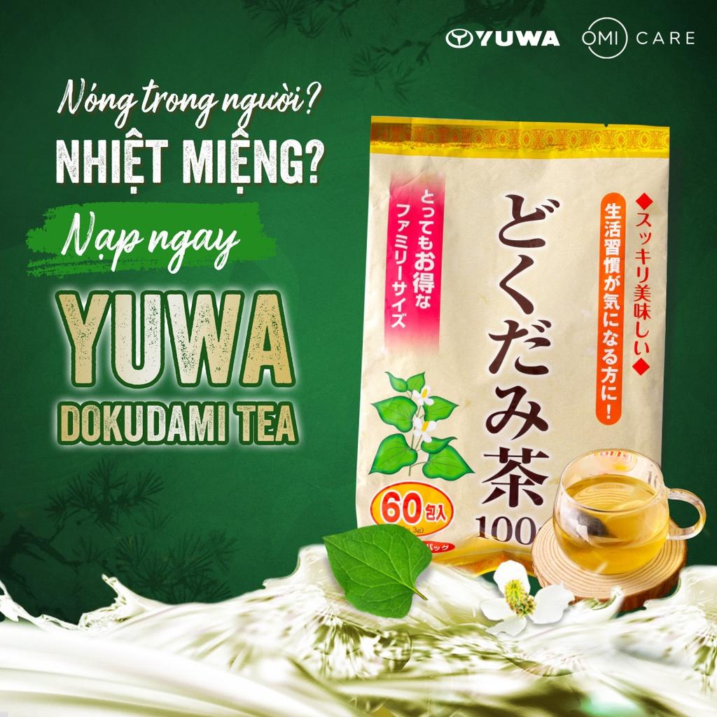 Trà Diếp Cá Yuwa 100% Lá Diếp Cá Giải Nhiệt Giải Độc,  Trừ Nắng Nóng Mùa Hè Yuwa Dokudami Tea 100% Gói 60 gói