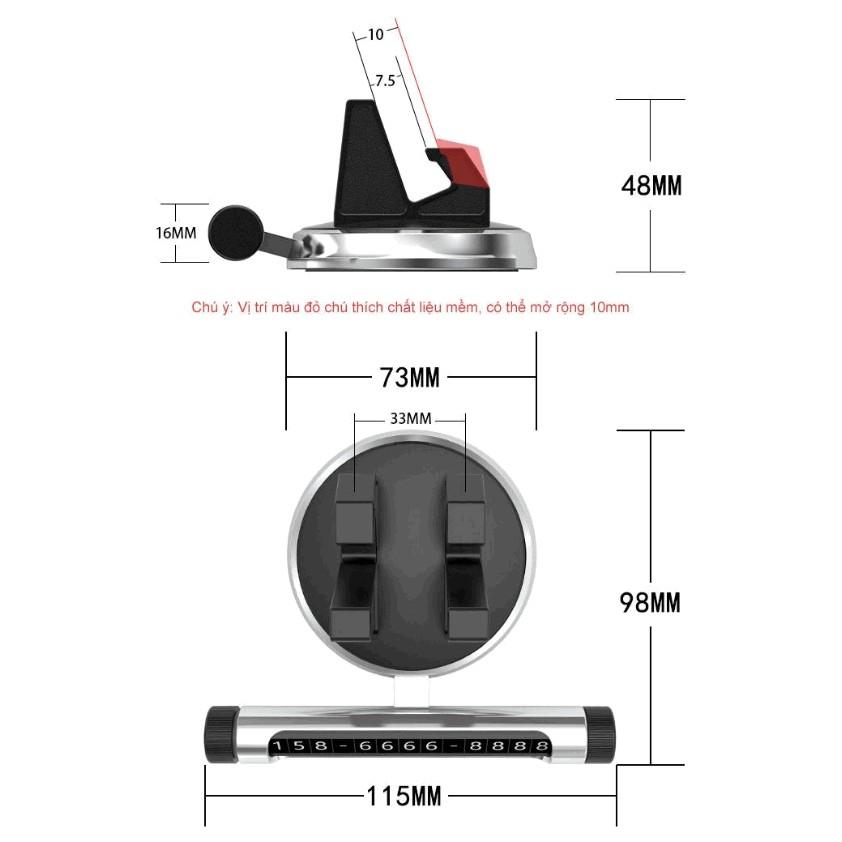 Giá đỡ điện thoại trên xe hơi với bảng dãy số nhấn đỗ xe thiết kế ẩn - Home and Garden