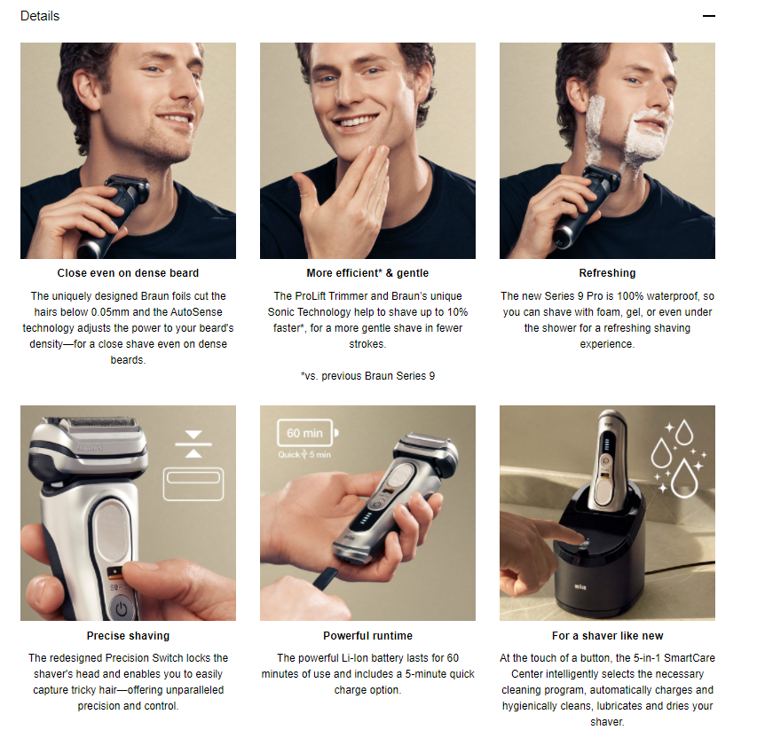 Máy cạo râu B_raun Series 9 Pro 9465cc - Made in Germany