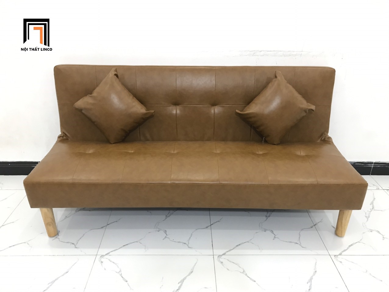 Ghế sofa bed mini simili giả da màu da bò nhiều kích cỡ