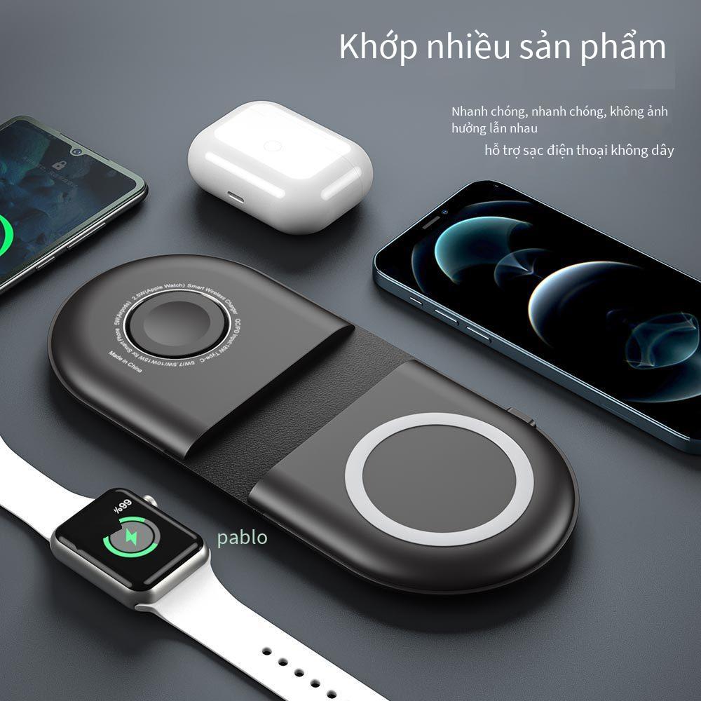 Bộ sạc không dây gấp 3 trong 1 WS39A được ưa chuộng nhất phù hợp với tai nghe đồng hồ điện thoại di động Apple Sạc nhanh không dây 15W