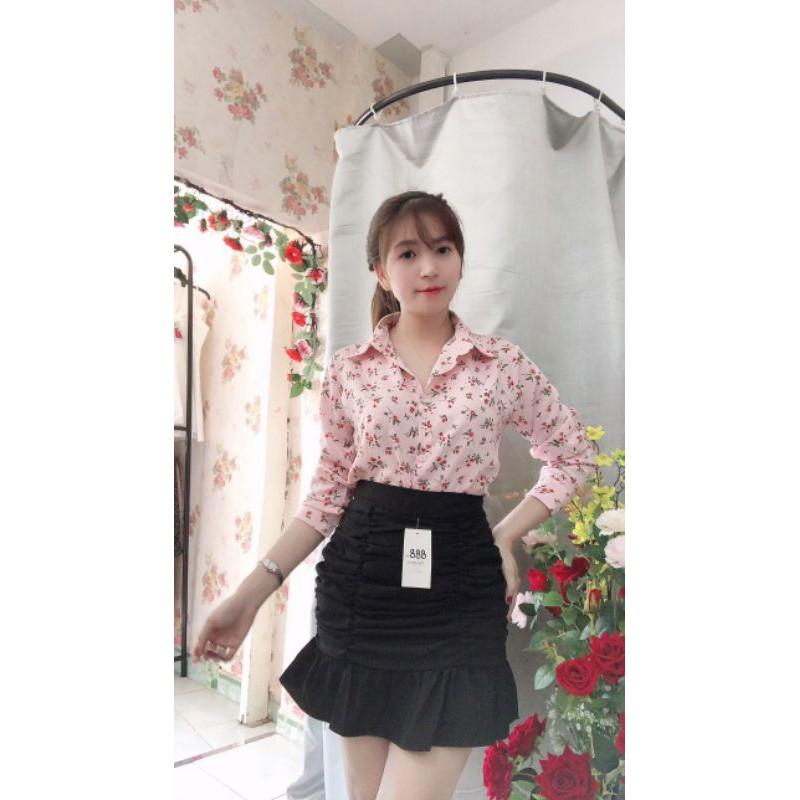 ÁO SƠ MI LỤA HOA NHÍ
