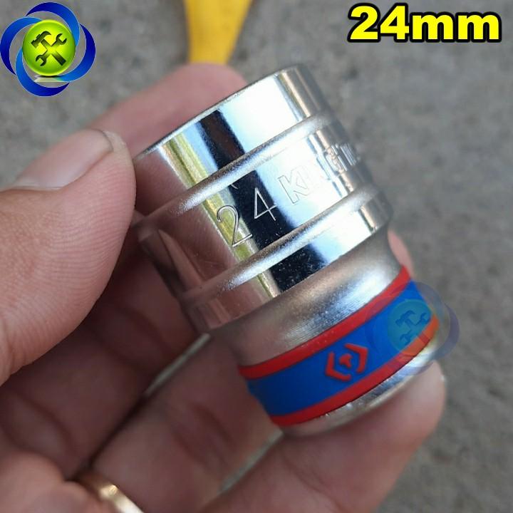 Tuýp trắng ngắn 24mm Kingtony 433524M 1/2 INCH - 24MM 6 CẠNH
