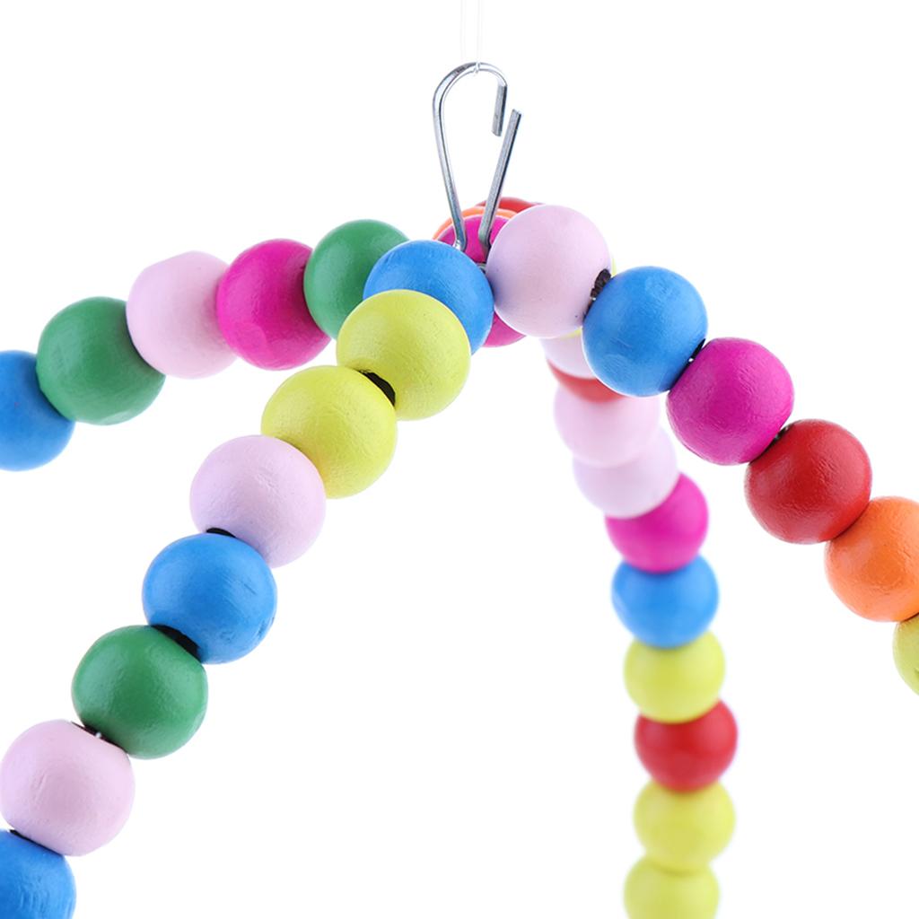 Bird Parrot Cockatiel Hanging Climbing Swing Rings Standing Frame Cage Toy