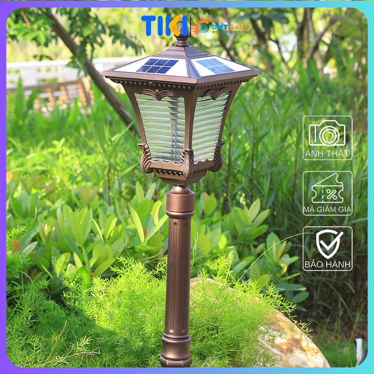 Đèn trụ sân vườn cổ điển năng lượng mặt trời TS21D cao 75cm [3 màu ánh sáng]