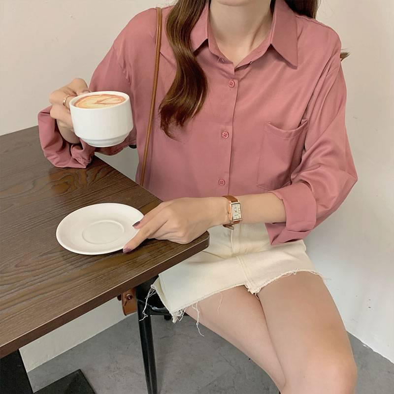 Áo sơ mi nữ, áo sơ mi nữ form rộng dài tay dài tay kiểu công sở, mặc đi học, ulzzang vintage hàn quốc cao cấp AO004