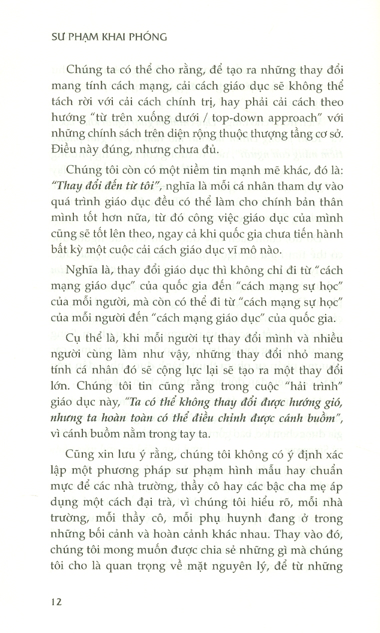 SƯ PHẠM KHAI PHÓNG - THẾ GIỚI, VIỆT NAM &amp; TÔI (Bìa cứng) (Dạy chính là giúp người khác học! Khai phóng chính là khai mở tâm trí và giải phóng tiềm năng con người - Giản Tư Trung)