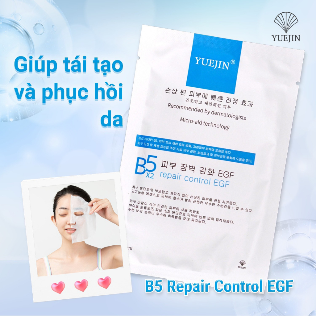 [Hộp 10 Miếng] Mặt nạ Yuejin hàn quốc B5 Repair Control EGF cấp ẩm, phục hồi làm dịu da