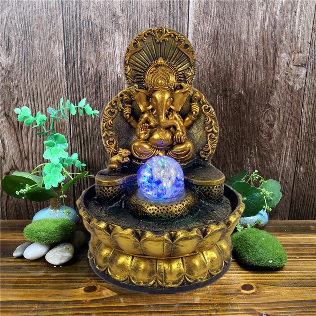 Statues Tabletop Water Fountain for Living Room Office Ornaments