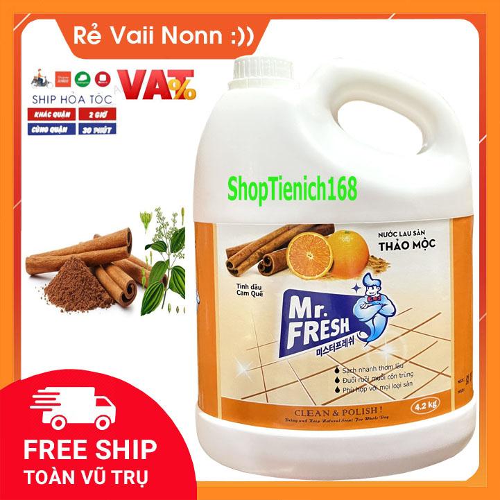 [NHÀ THƠM-SÀN SẠCH] Nước Thơm lau sàn Diệt khuẩn Mr.fresh 4,2L Hương cam quế