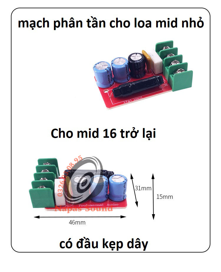 PHÂN TẦN LOA MID RỜI - PHÂN TẦN LOA TRUNG RỜI - MẠCH PHÂN TẦN CHO LOA MID