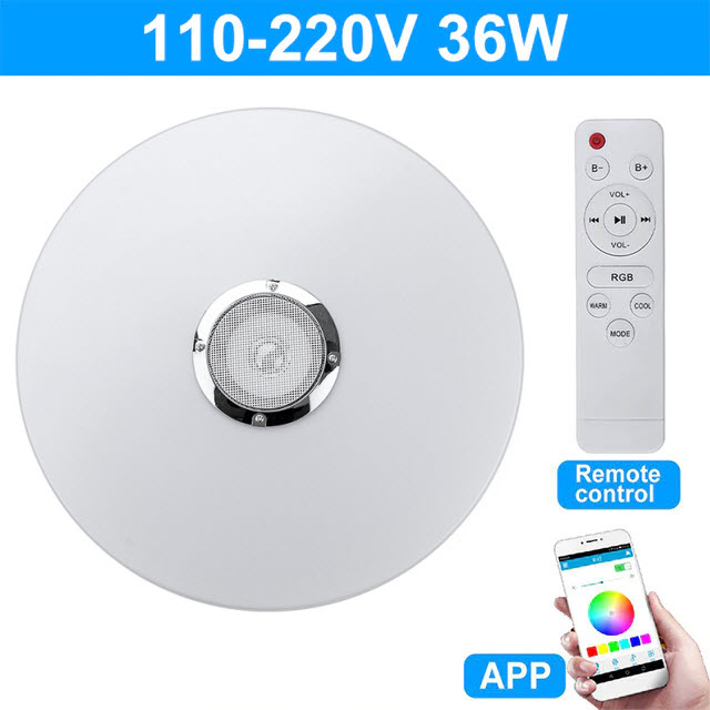 Đèn LED âm trần công suất 36W/72W kiêm loa Bluetooth - Có điều khiển từ xa PD