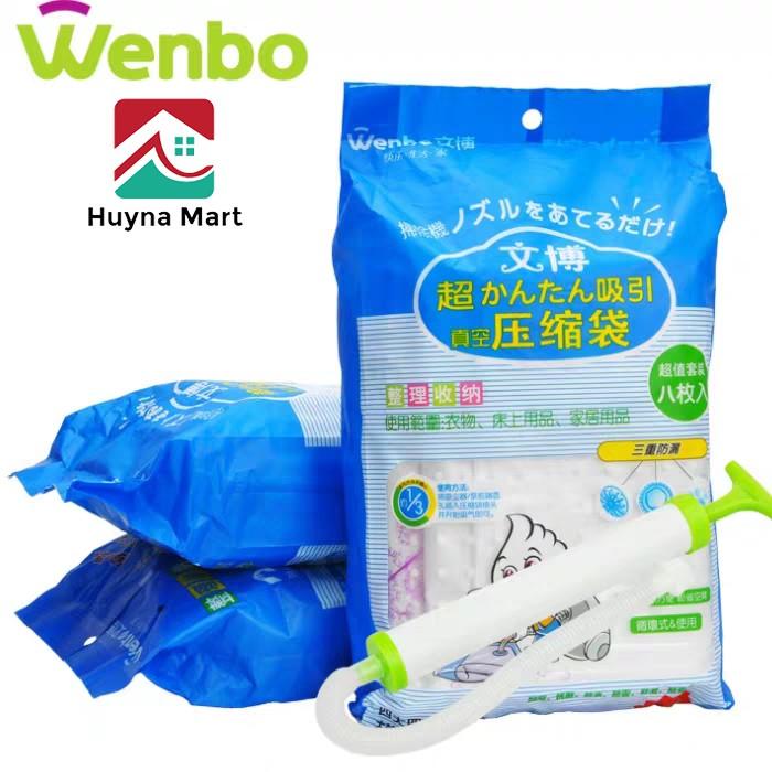 Bộ 8 Túi Hút Chân Không WEIBO Đựng Quần Áo, Chăn Màn, Ga Gối TD09