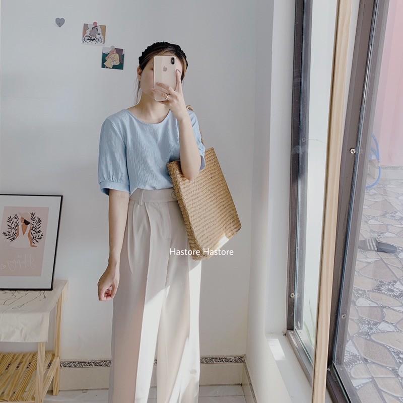 Sơ mi thắt nơ sau lưng chất trượt nhẹ