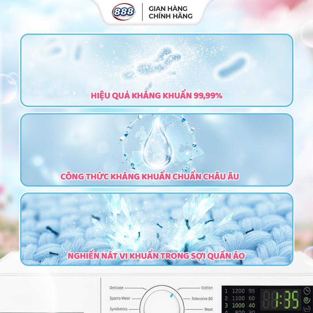 Combo 2 Túi Nước Giặt xả 888 Hương Nước Hoa Huyền Bí 3.2kg/Túi