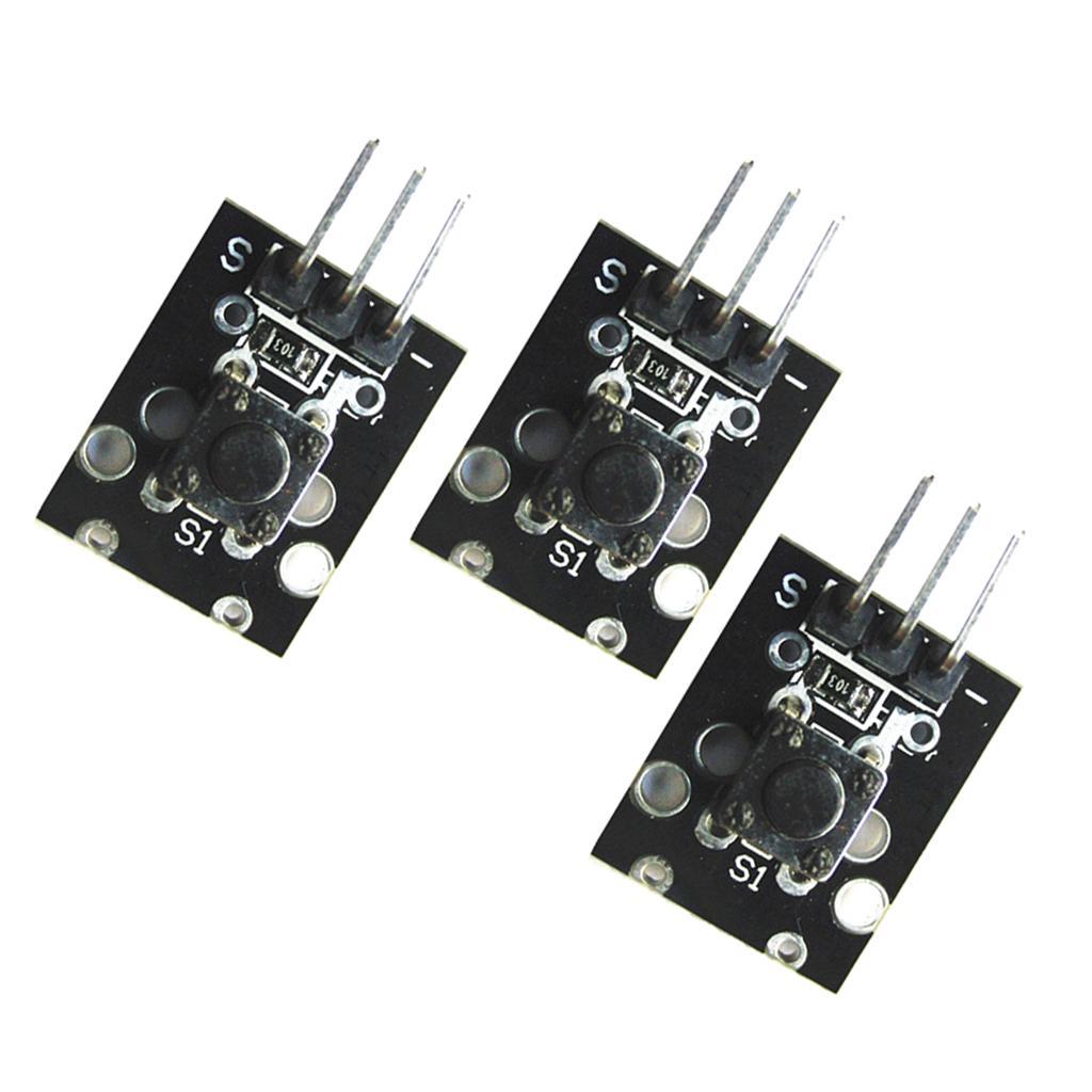 3Pcs KY-004 Tactile Switch 3 Pins Breakout Board Module Compatible