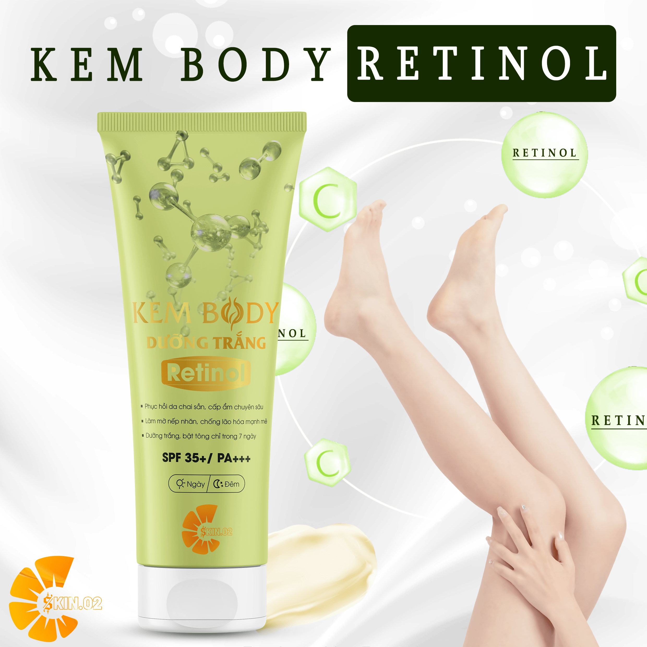 Chăm Sóc Da - C SKIN.02 - COMBO2 - BODY LOTION RETINOL - Dưỡng Trắng Cấp Ẩm Chuyên Sâu