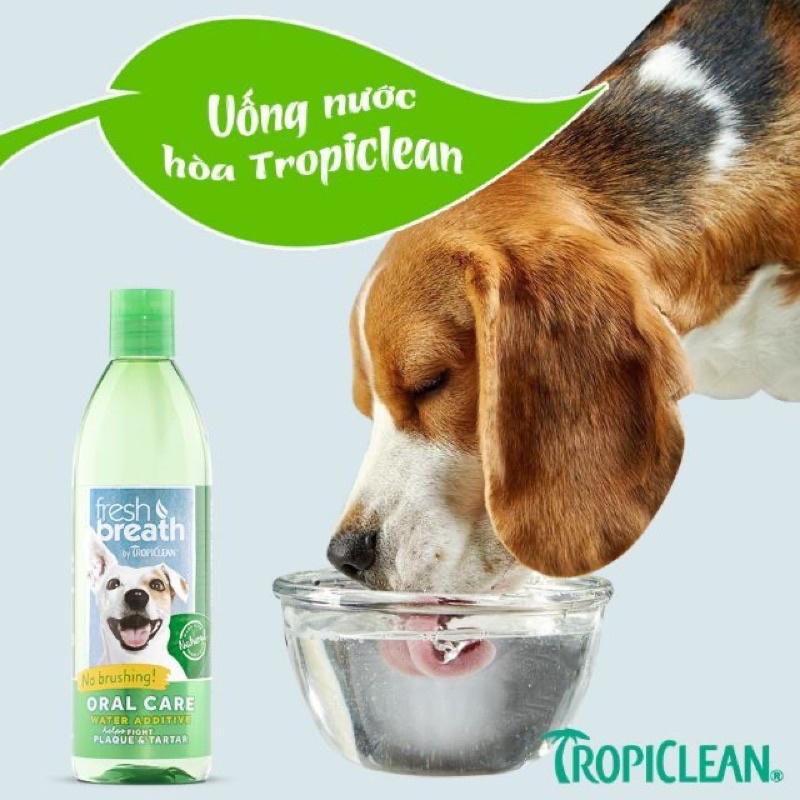 TropiClean - Nước uống vệ sinh răng miệng bổ sung thực phẩm chức năng cho chó mèo 473ml