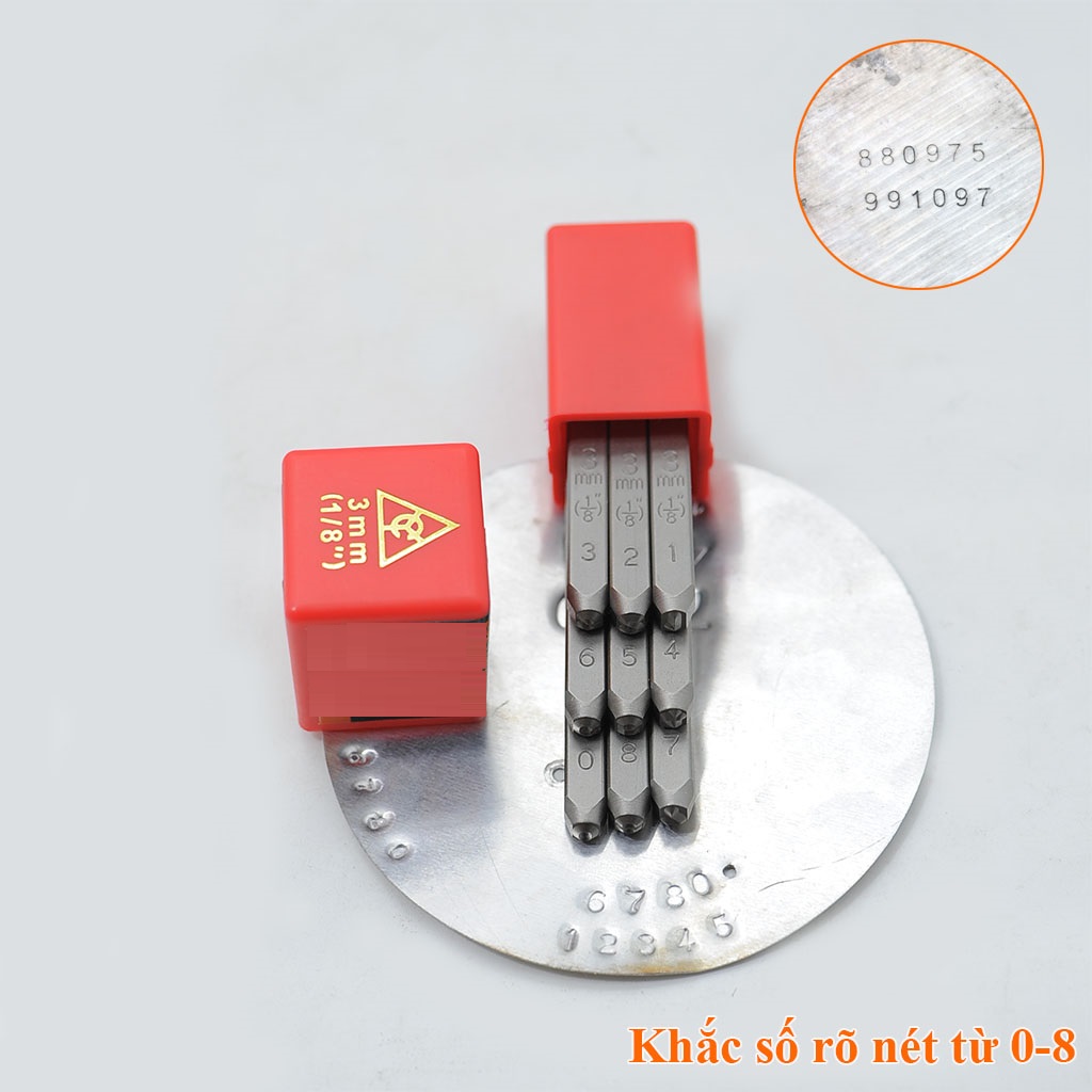 Bộ đóng số Xuôi Đài Loan cỡ 3mm
