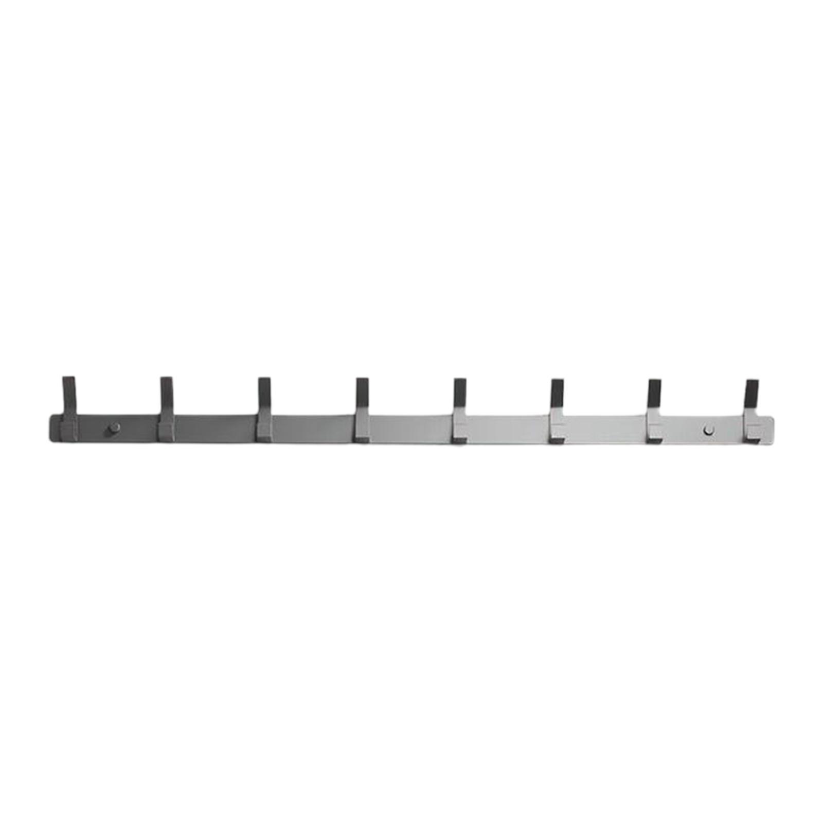 Clothes Wall Rack with 8 Hooks Aluminum Coat Hook Rail for Entryway Hat Coat