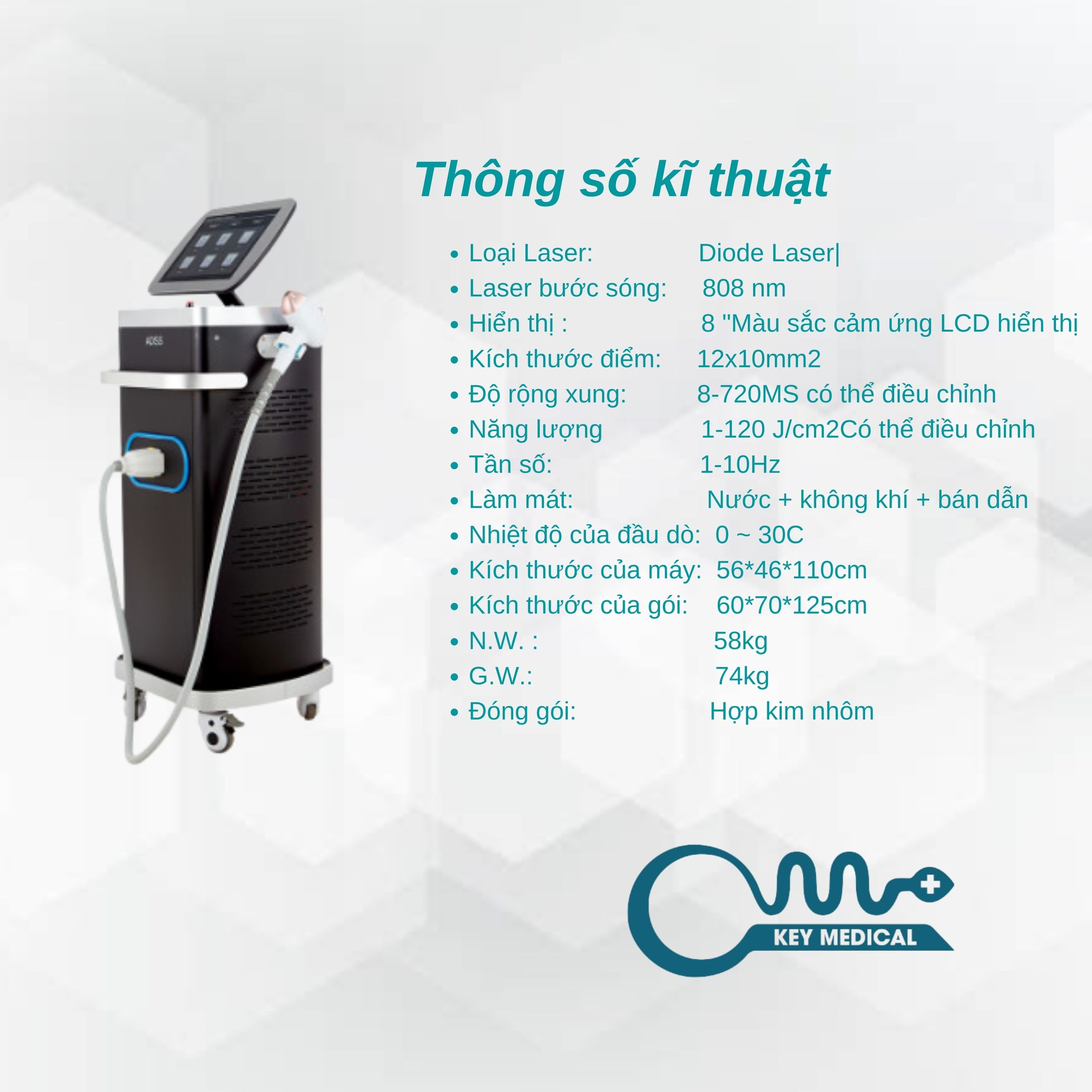 Máy triệt lông Diode Laser FG - 2000D