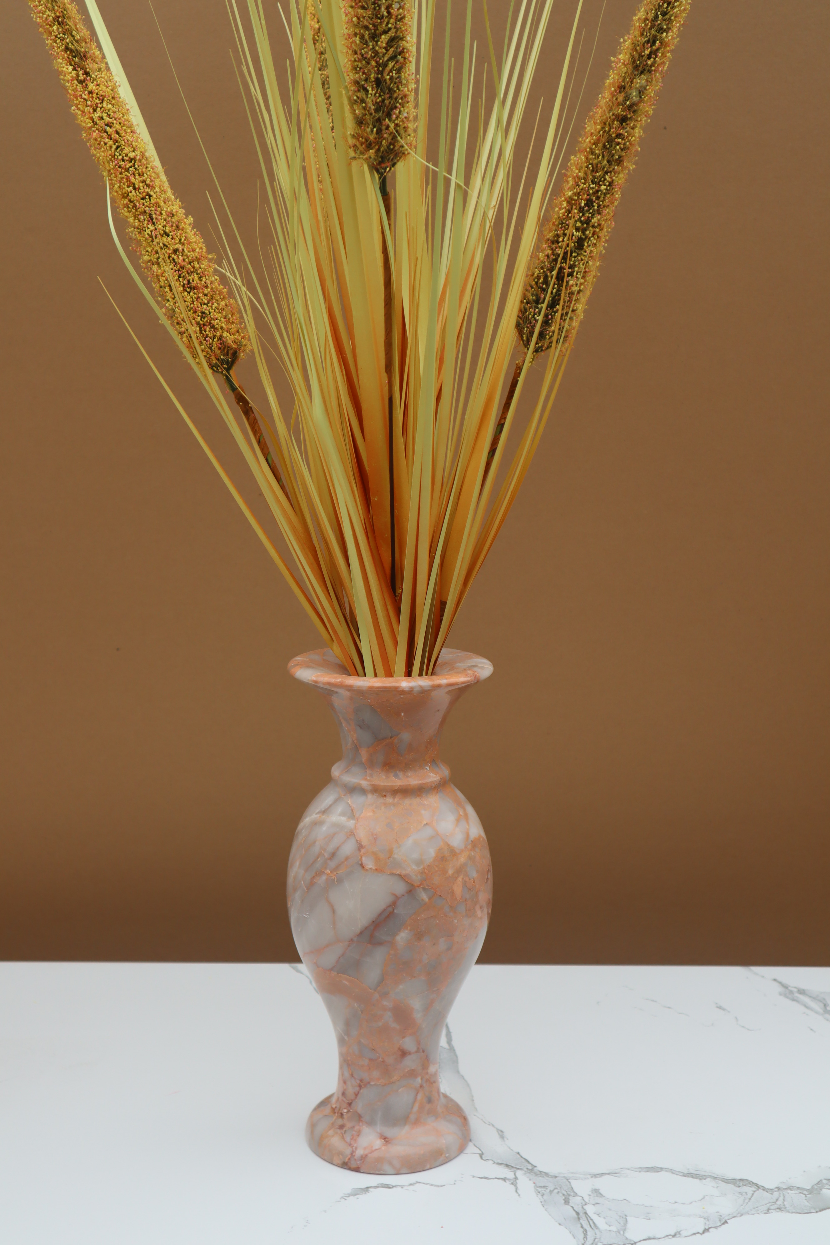 Đá marble - Bình hoa đá tự nhiên Hồng ý 32.5x14CM