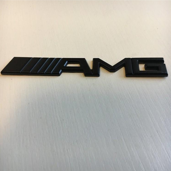 Tem Decal logo 3D hợp kim inox chữ nổi dùng cho xe AMG dán xe đuôi ô tô (Mã G5803)