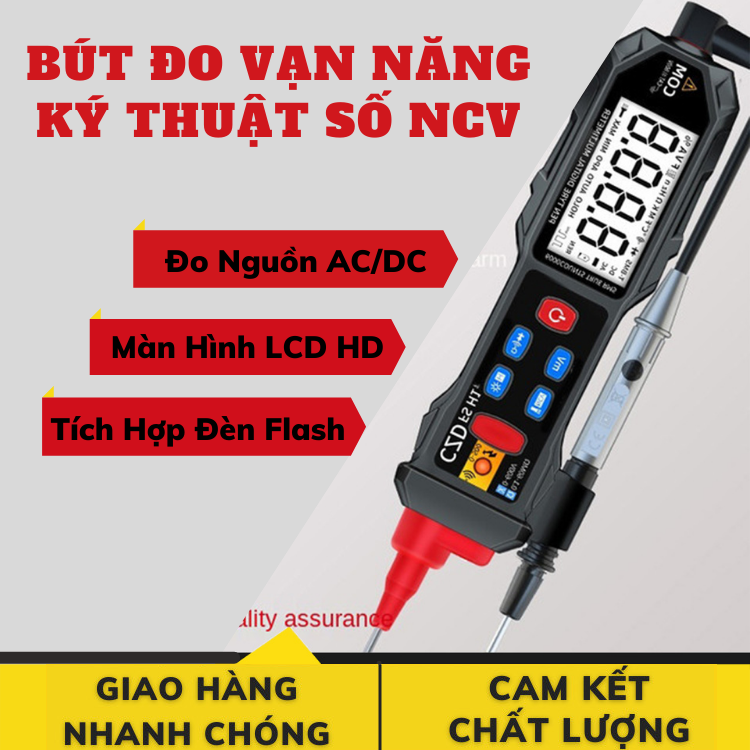 Bút Kiểm Tra Điện Áp + Máy Đo Trình Tự Pha Màn Hình Điện Tử, Đồng Hồ Vạn Năng