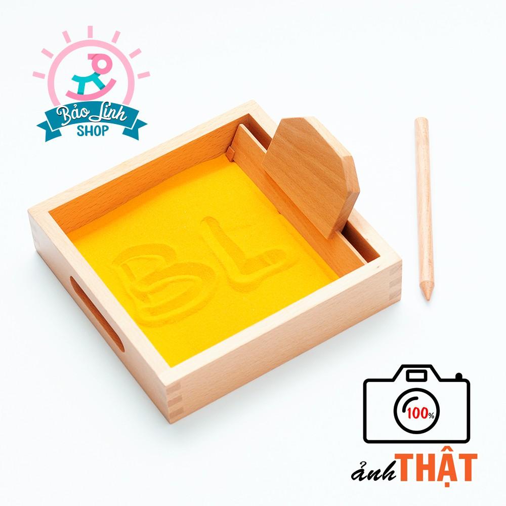 Khay cát tập viết Chữ - Số, Giáo cụ Montessori Gia đình cho bé từ 3-5 tuổi làm quen với số đếm, chữ viết