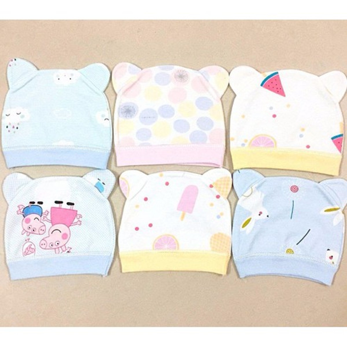 Combo 12 món đồ dùng cotton cao cấp cho bé từ 0-4 tháng tuổi