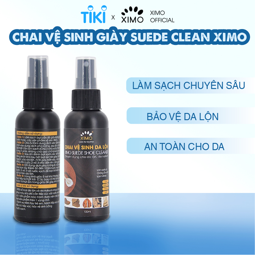 Chai Vệ Sinh Giày Da Lộn, Túi Ví, Áo, Ghế Da Lộn Giúp Làm Sạch, Chăm Sóc, Chống Mốc Suede Clean XIMO XI06