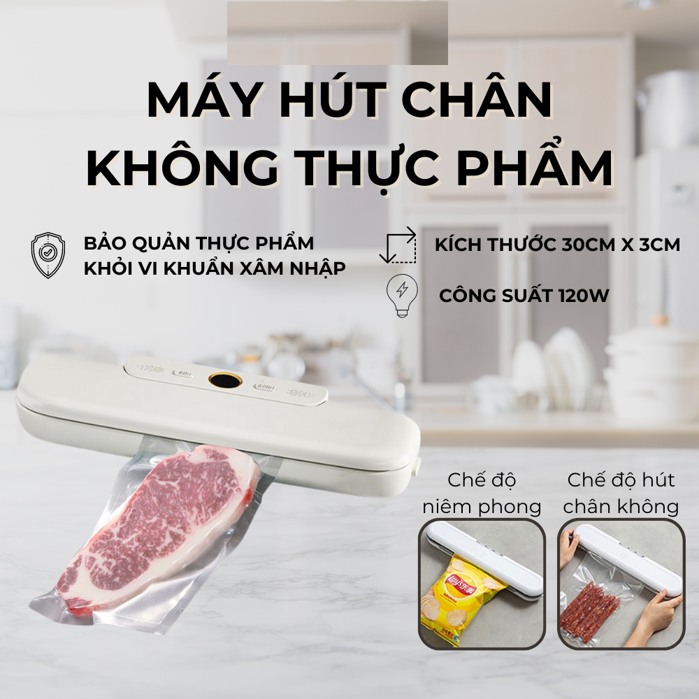 Máy hút chân không bảo quản thực phẩm mini cho gia đình - Hàng nhập khẩu