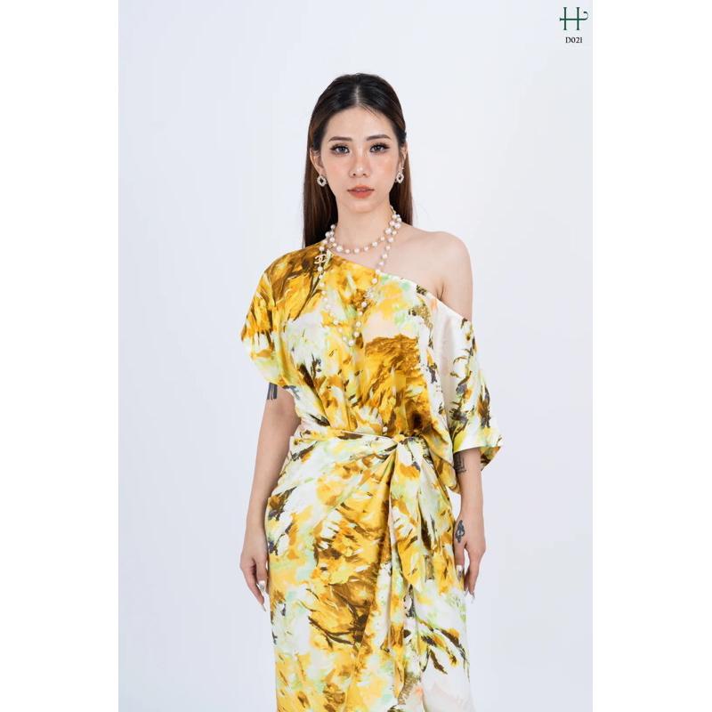 Đầm lụa hoạ tiết gợi cảm -D21