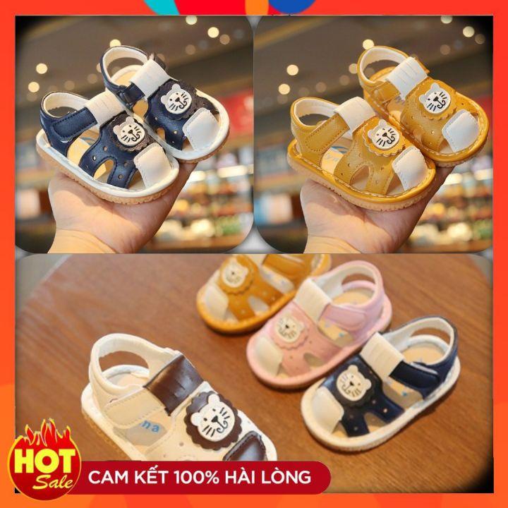 Sandal tập đi dép tập đi cho bé trai bé gái đế mềm hình  đáng yêu có kèn