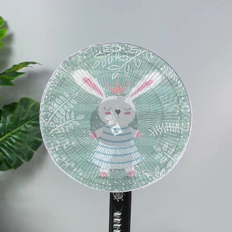 Lưới bọc quạt có họa tiết hình thú ngộ nghĩnh- Bọc lồng quạt an toàn cho bé